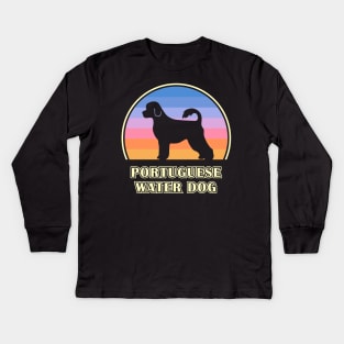 Portuguese Water Dog Vintage Sunset Dog Kids Long Sleeve T-Shirt